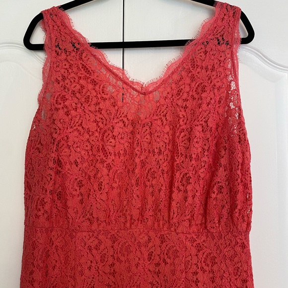 Adrianna Papell Maxi Lace Dress in Coral - Picture 11 of 12